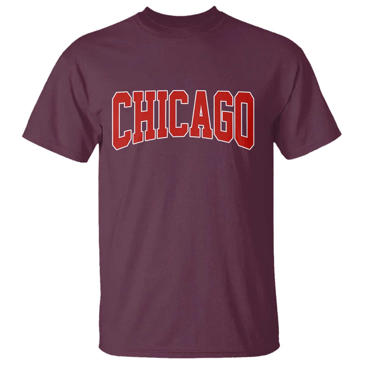 Retro Chicago T Shirt Vintage Chicago Throwback Athletic Sports Style 80s 90s TS10 Maroon Print Your Wear