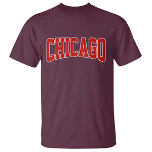 Retro Chicago T Shirt Vintage Chicago Throwback Athletic Sports Style 80s 90s TS10 Maroon Print Your Wear