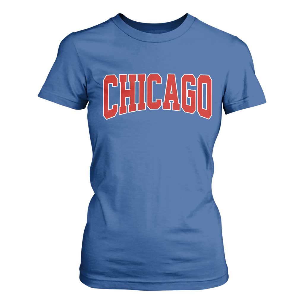 Retro Chicago T Shirt For Women Vintage Chicago Throwback Athletic Sports Style 80s 90s TS10 Royal Blue Print Your Wear