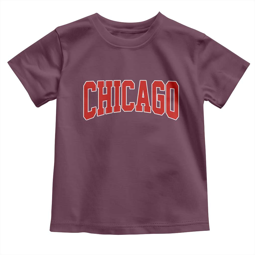 Retro Chicago Toddler T Shirt Vintage Chicago Throwback Athletic Sports Style 80s 90s TS10 Maroon Print Your Wear