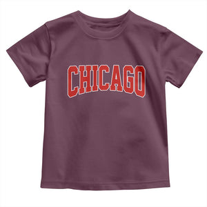 Retro Chicago Toddler T Shirt Vintage Chicago Throwback Athletic Sports Style 80s 90s TS10 Maroon Print Your Wear