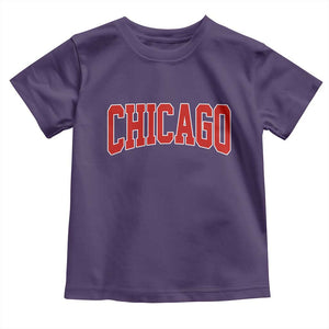 Retro Chicago Toddler T Shirt Vintage Chicago Throwback Athletic Sports Style 80s 90s TS10 Purple Print Your Wear