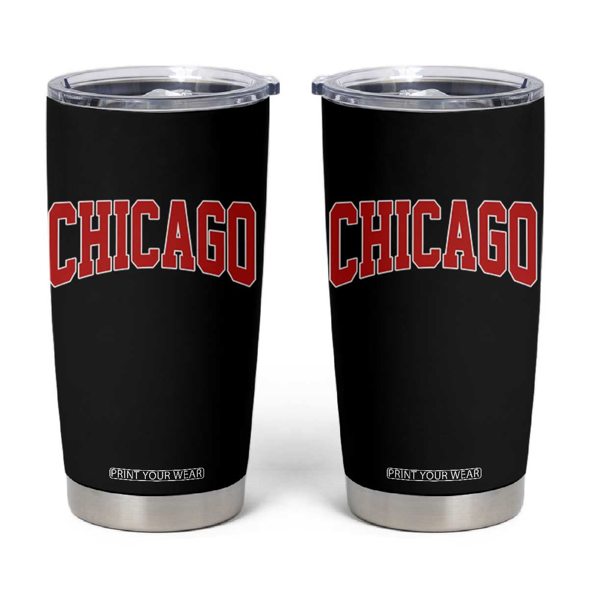 Retro Chicago Tumbler Cup Vintage Chicago Throwback Athletic Sports Style 80s 90s TS10 Black Print Your Wear
