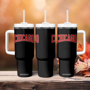 Retro Chicago Tumbler With Handle Vintage Chicago Throwback Athletic Sports Style 80s 90s TS10 Print Your Wear