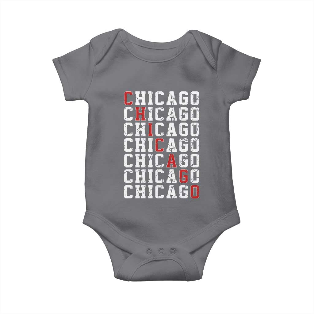 Vintage Chicago Baby Onesie Retro Distressed Classic Chicago TS10 Charcoal Print Your Wear