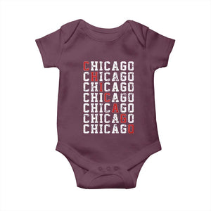 Vintage Chicago Baby Onesie Retro Distressed Classic Chicago TS10 Maroon Print Your Wear