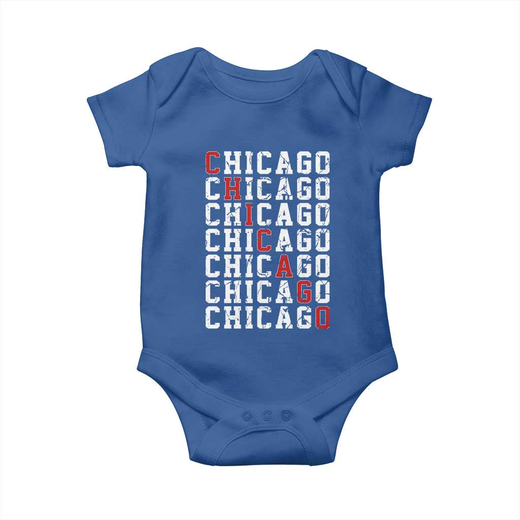 Vintage Chicago Baby Onesie Retro Distressed Classic Chicago TS10 Royal Blue Print Your Wear