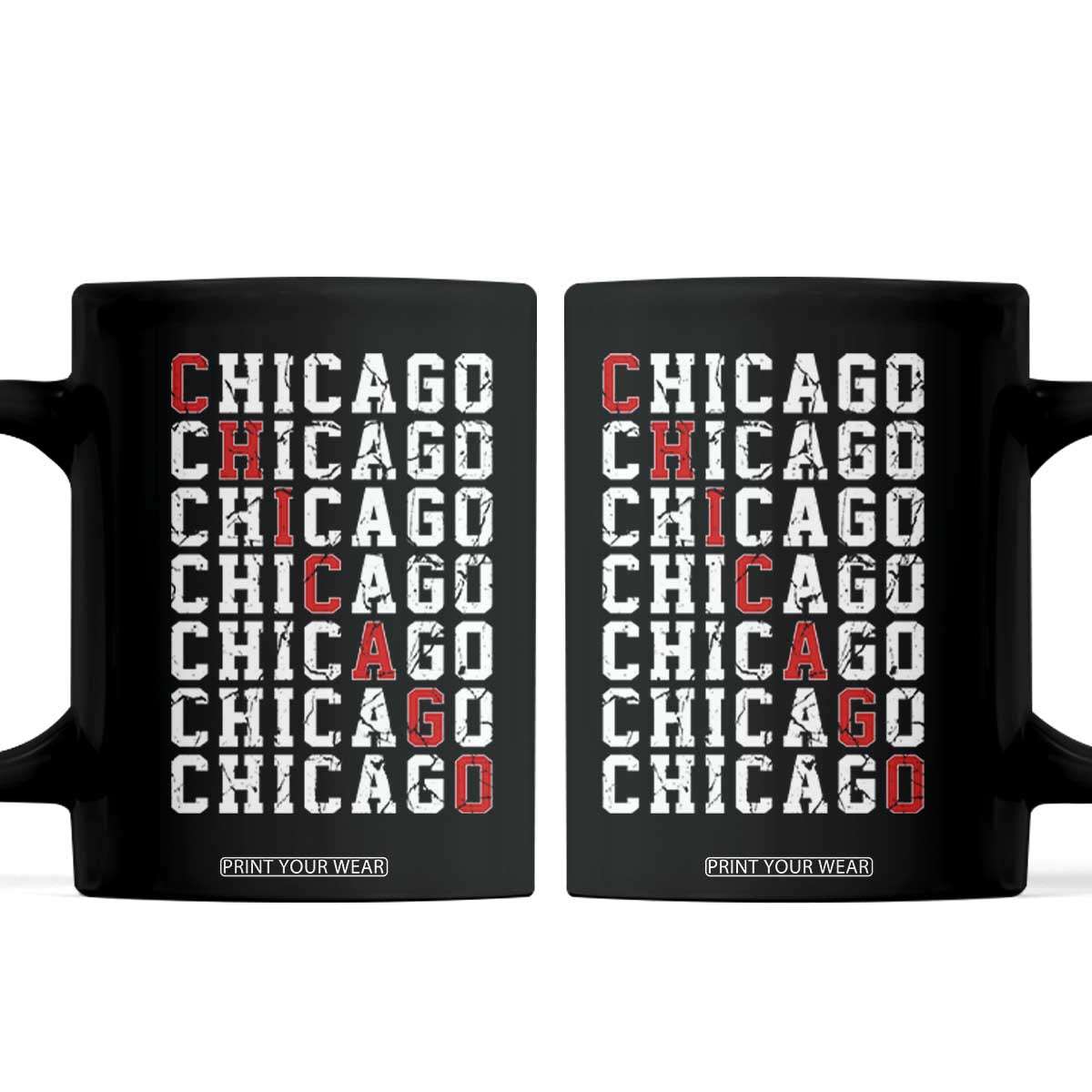 Vintage Chicago Coffee Mug Retro Distressed Classic Chicago TS10 Black Print Your Wear