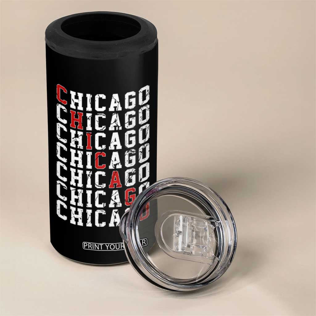 Vintage Chicago 4 in 1 Can Cooler Tumbler Retro Distressed Classic Chicago TS10 Print Your Wear