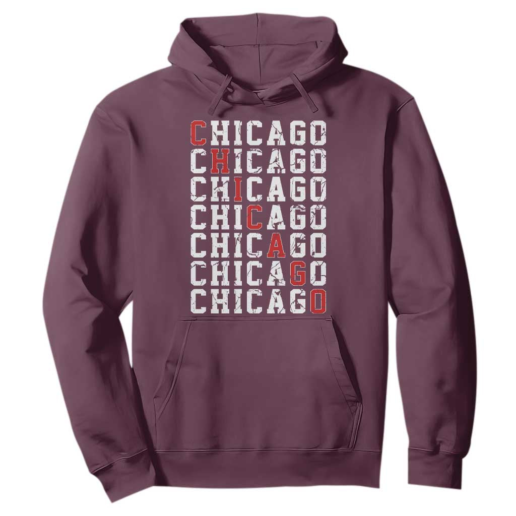Vintage Chicago Hoodie Retro Distressed Classic Chicago TS10 Maroon Print Your Wear