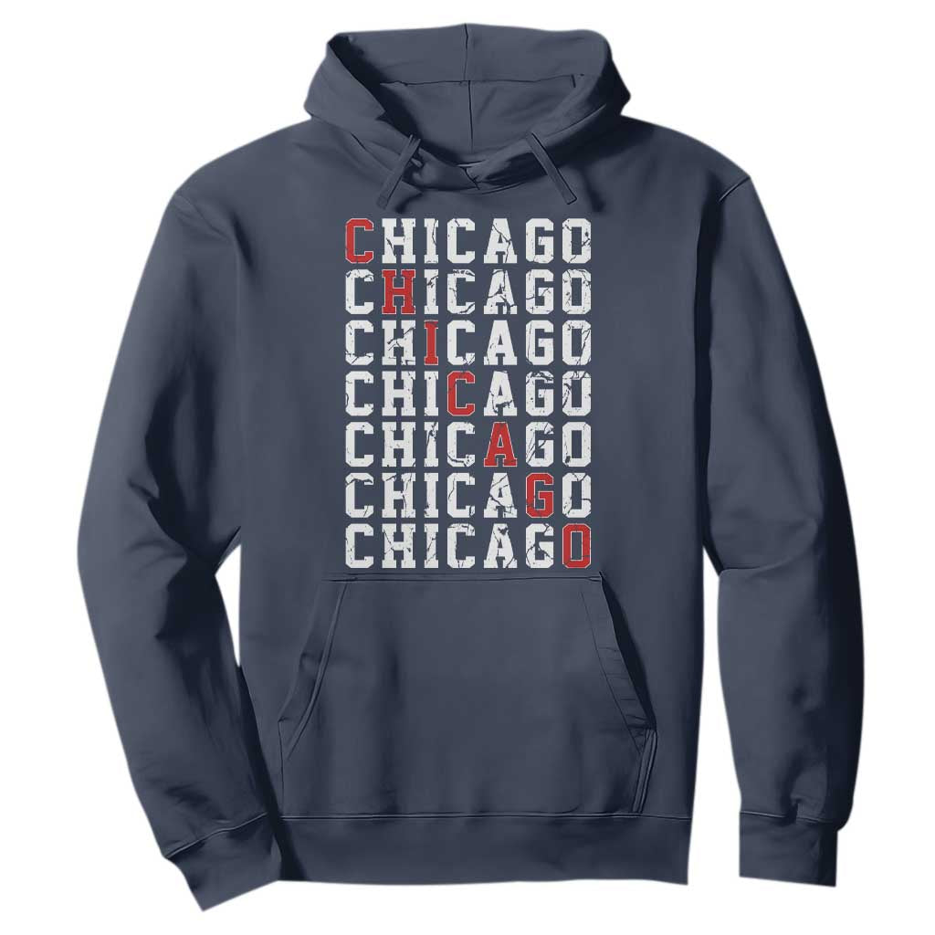 Vintage Chicago Hoodie Retro Distressed Classic Chicago TS10 Navy Print Your Wear