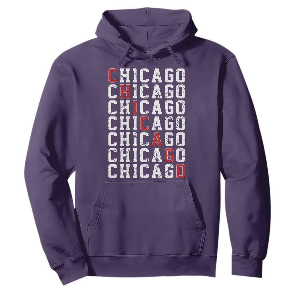 Vintage Chicago Hoodie Retro Distressed Classic Chicago TS10 Purple Print Your Wear