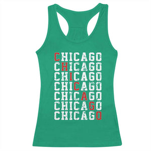 Vintage Chicago Racerback Tank Top Retro Distressed Classic Chicago TS10 Irish Green Print Your Wear