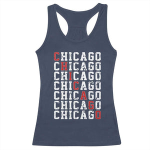 Vintage Chicago Racerback Tank Top Retro Distressed Classic Chicago TS10 Navy Print Your Wear