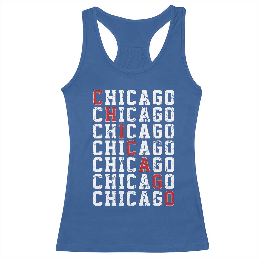 Vintage Chicago Racerback Tank Top Retro Distressed Classic Chicago TS10 Royal Blue Print Your Wear