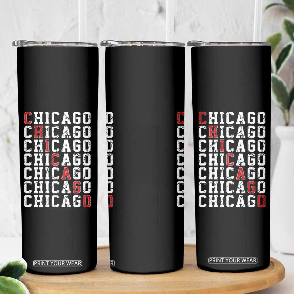 Vintage Chicago Skinny Tumbler Retro Distressed Classic Chicago TS10 Print Your Wear