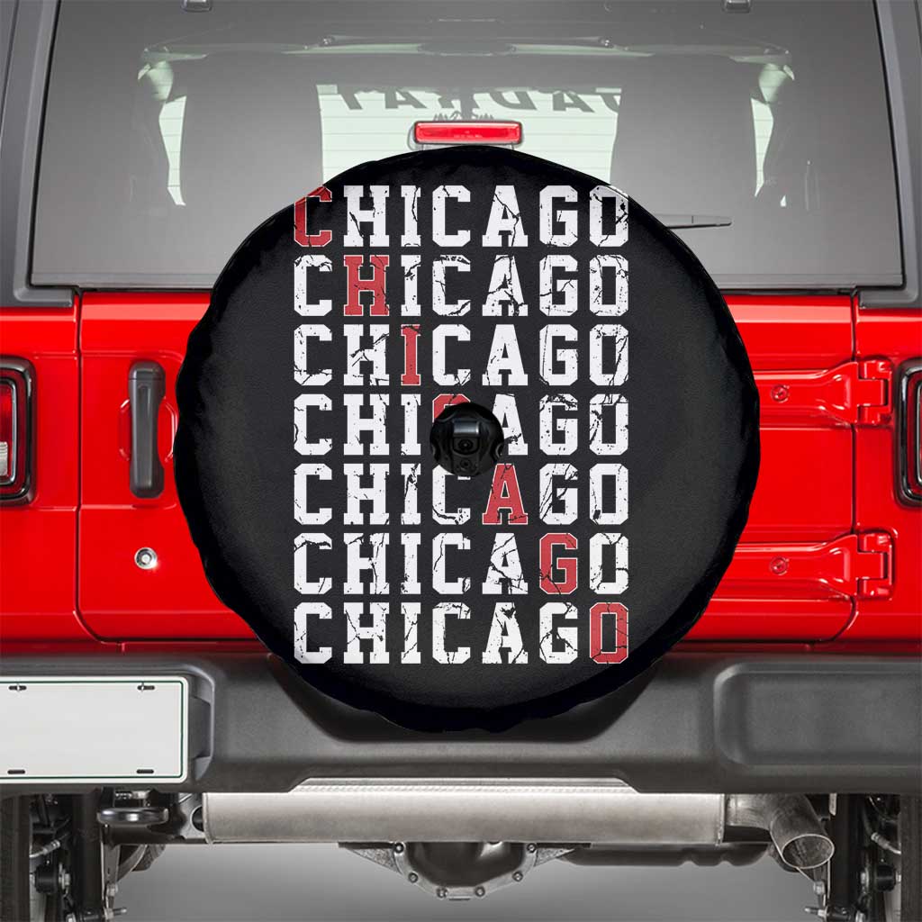 Vintage Chicago Spare Tire Cover Retro Distressed Classic Chicago TS10 Black Print Your Wear