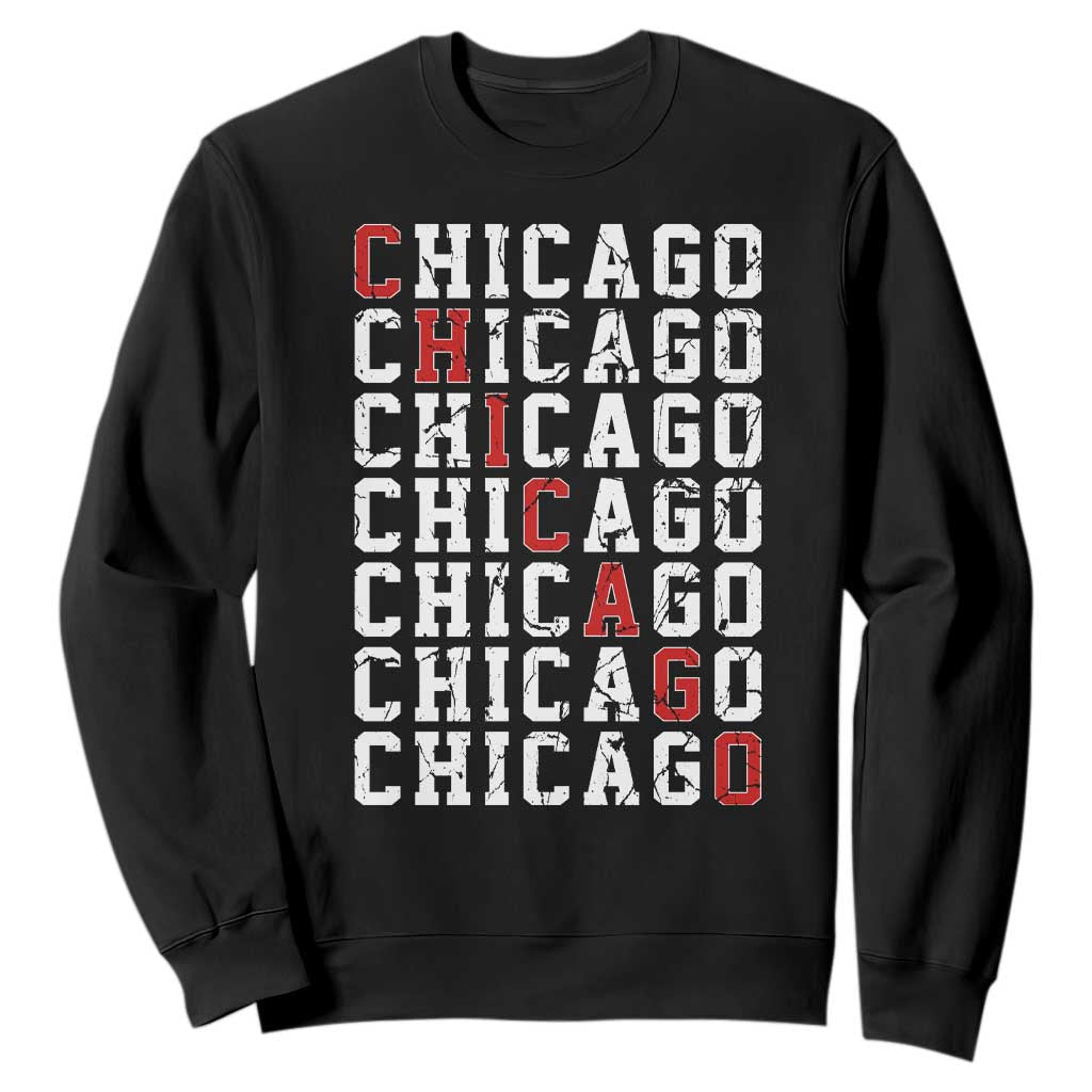 Vintage Chicago Sweatshirt Retro Distressed Classic Chicago TS10 Black Print Your Wear