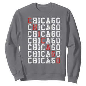Vintage Chicago Sweatshirt Retro Distressed Classic Chicago TS10 Charcoal Print Your Wear