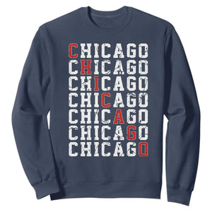 Vintage Chicago Sweatshirt Retro Distressed Classic Chicago TS10 Navy Print Your Wear