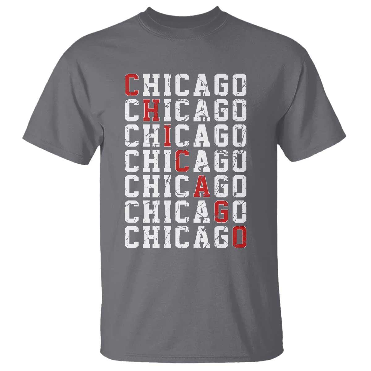 Vintage Chicago T Shirt Retro Distressed Classic Chicago TS10 Charcoal Print Your Wear
