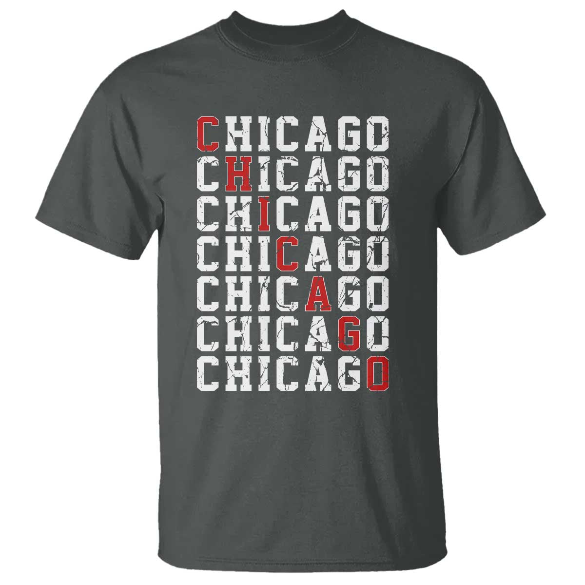 Vintage Chicago T Shirt Retro Distressed Classic Chicago TS10 Dark Heather Print Your Wear