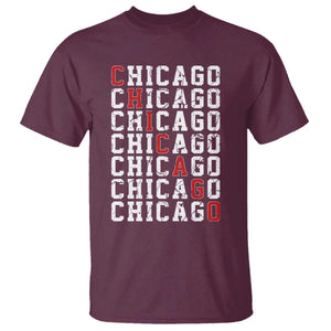 Vintage Chicago T Shirt Retro Distressed Classic Chicago TS10 Maroon Print Your Wear