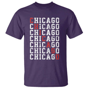 Vintage Chicago T Shirt Retro Distressed Classic Chicago TS10 Purple Print Your Wear