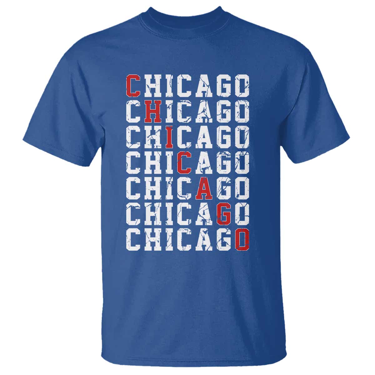Vintage Chicago T Shirt Retro Distressed Classic Chicago TS10 Royal Blue Print Your Wear