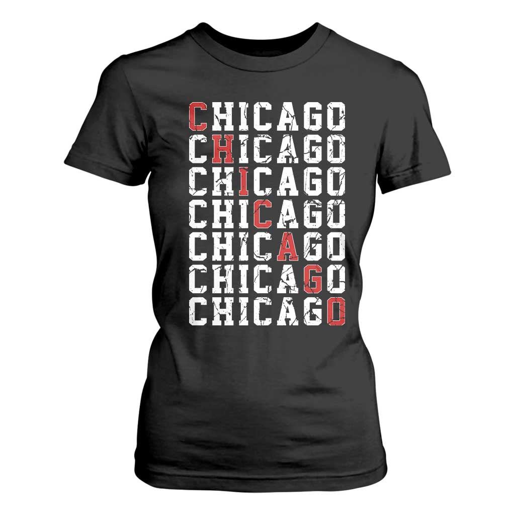 Vintage Chicago T Shirt For Women Retro Distressed Classic Chicago TS10 Black Print Your Wear