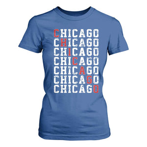 Vintage Chicago T Shirt For Women Retro Distressed Classic Chicago TS10 Royal Blue Print Your Wear