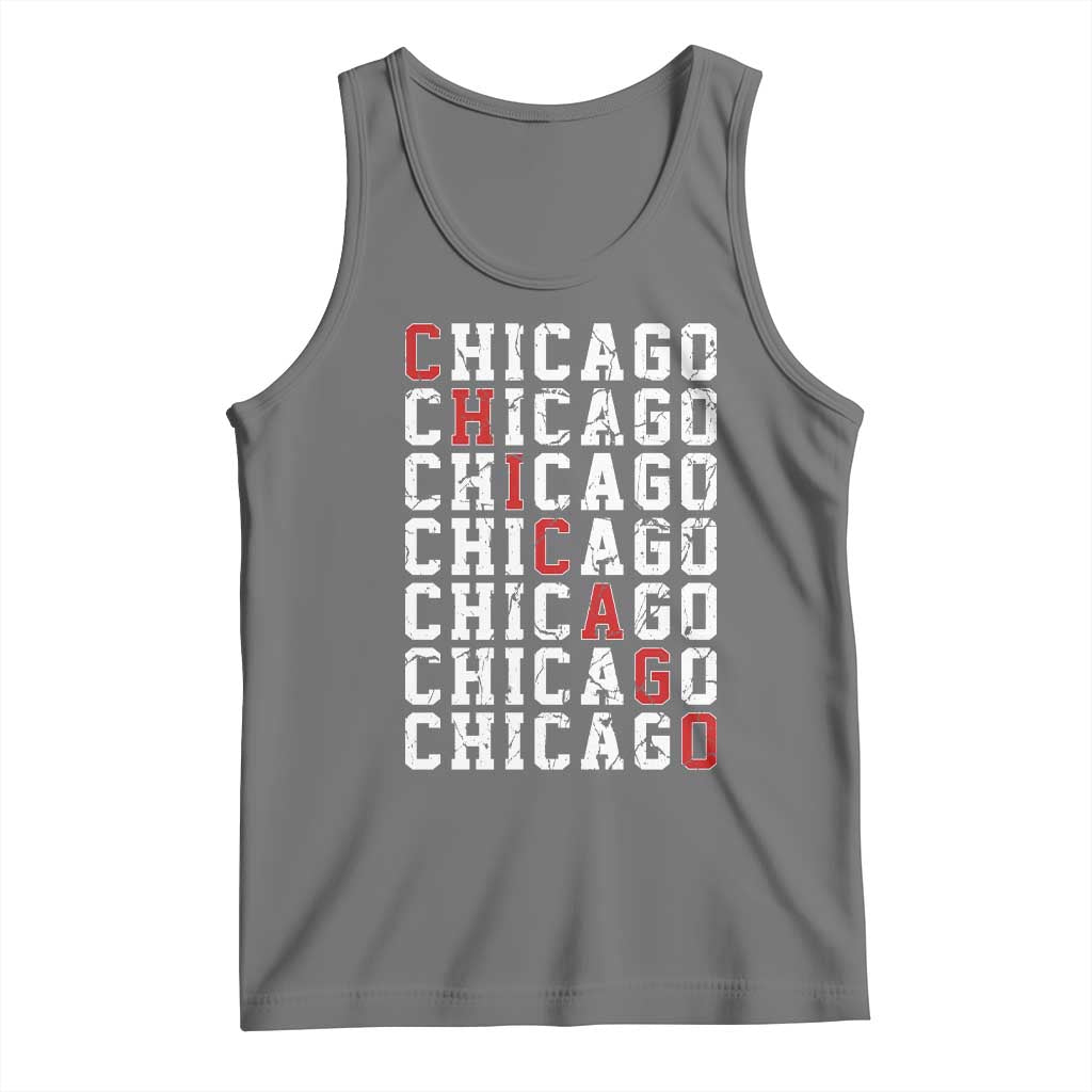 Vintage Chicago Tank Top Retro Distressed Classic Chicago TS10 Black Heather Print Your Wear