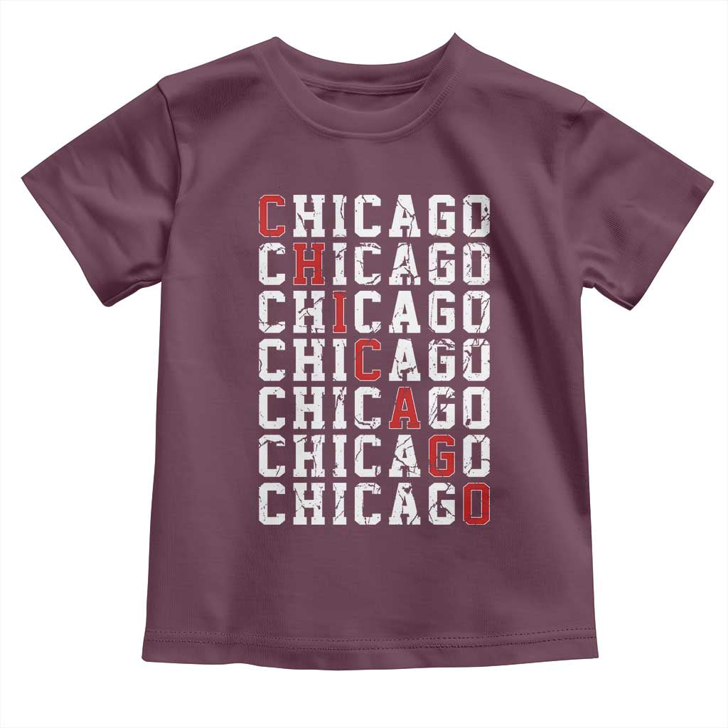 Vintage Chicago Toddler T Shirt Retro Distressed Classic Chicago TS10 Maroon Print Your Wear