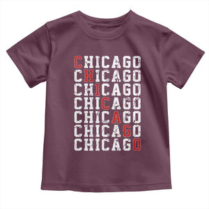 Vintage Chicago Toddler T Shirt Retro Distressed Classic Chicago TS10 Maroon Print Your Wear