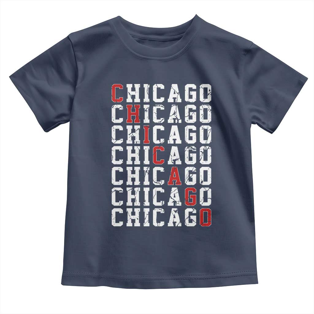 Vintage Chicago Toddler T Shirt Retro Distressed Classic Chicago TS10 Navy Print Your Wear