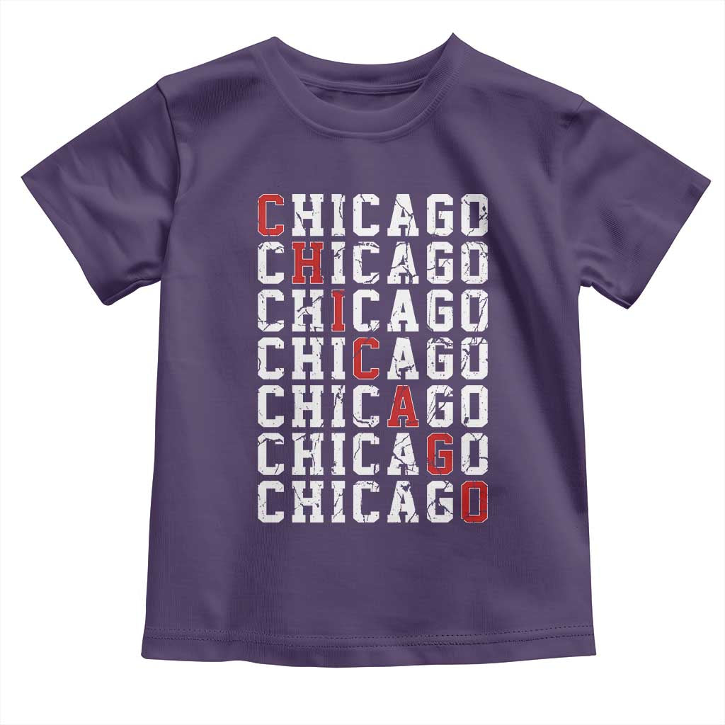 Vintage Chicago Toddler T Shirt Retro Distressed Classic Chicago TS10 Purple Print Your Wear