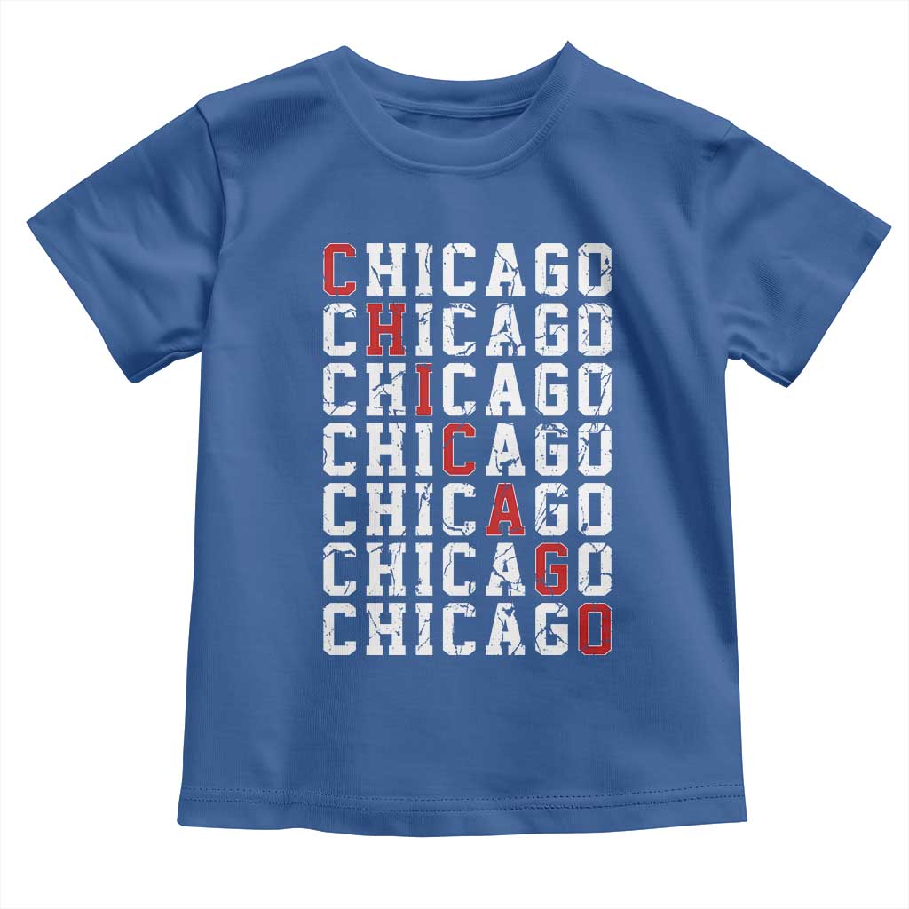 Vintage Chicago Toddler T Shirt Retro Distressed Classic Chicago TS10 Royal Blue Print Your Wear