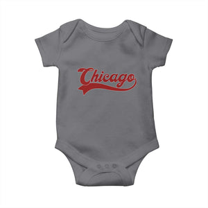 Retro Chicago Baby Onesie Varsity Script Vintage Sports Jersey Style 80s 90s TS10 Charcoal Print Your Wear