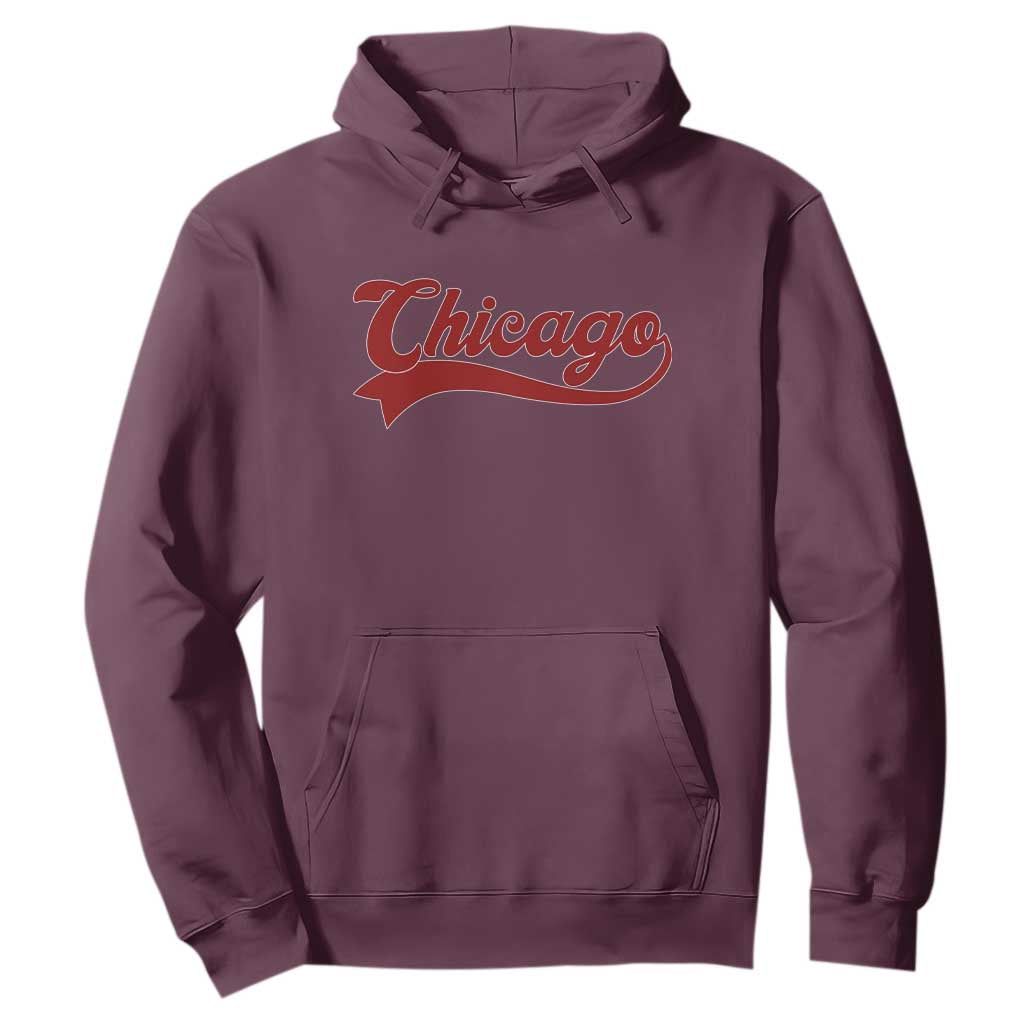 Retro Chicago Hoodie Varsity Script Vintage Sports Jersey Style 80s 90s TS10 Maroon Print Your Wear