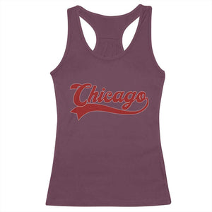 Retro Chicago Racerback Tank Top Varsity Script Vintage Sports Jersey Style 80s 90s TS10 Maroon Print Your Wear