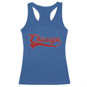 Retro Chicago Racerback Tank Top Varsity Script Vintage Sports Jersey Style 80s 90s TS10 Royal Blue Print Your Wear
