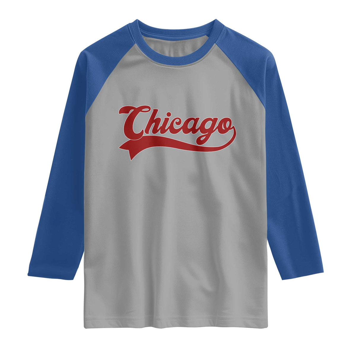 Retro Chicago Raglan Shirt Varsity Script Vintage Sports Jersey Style 80s 90s TS10 Sport Gray Royal Print Your Wear