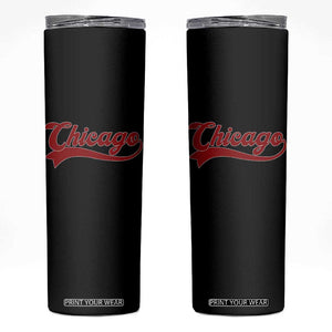 Retro Chicago Skinny Tumbler Varsity Script Vintage Sports Jersey Style 80s 90s TS10 Black Print Your Wear