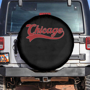 Retro Chicago Spare Tire Cover Varsity Script Vintage Sports Jersey Style 80s 90s TS10 No hole Black Print Your Wear