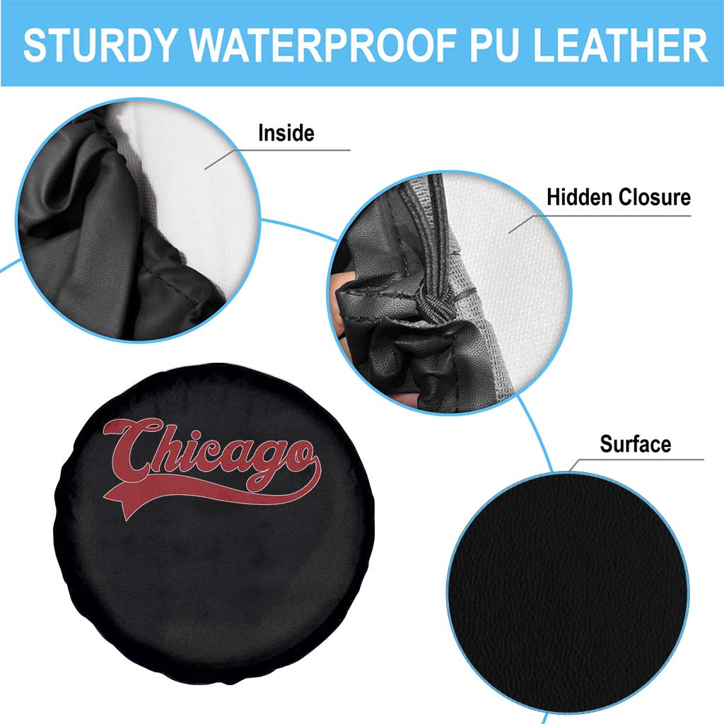 Retro Chicago Spare Tire Cover Varsity Script Vintage Sports Jersey Style 80s 90s TS10 Print Your Wear