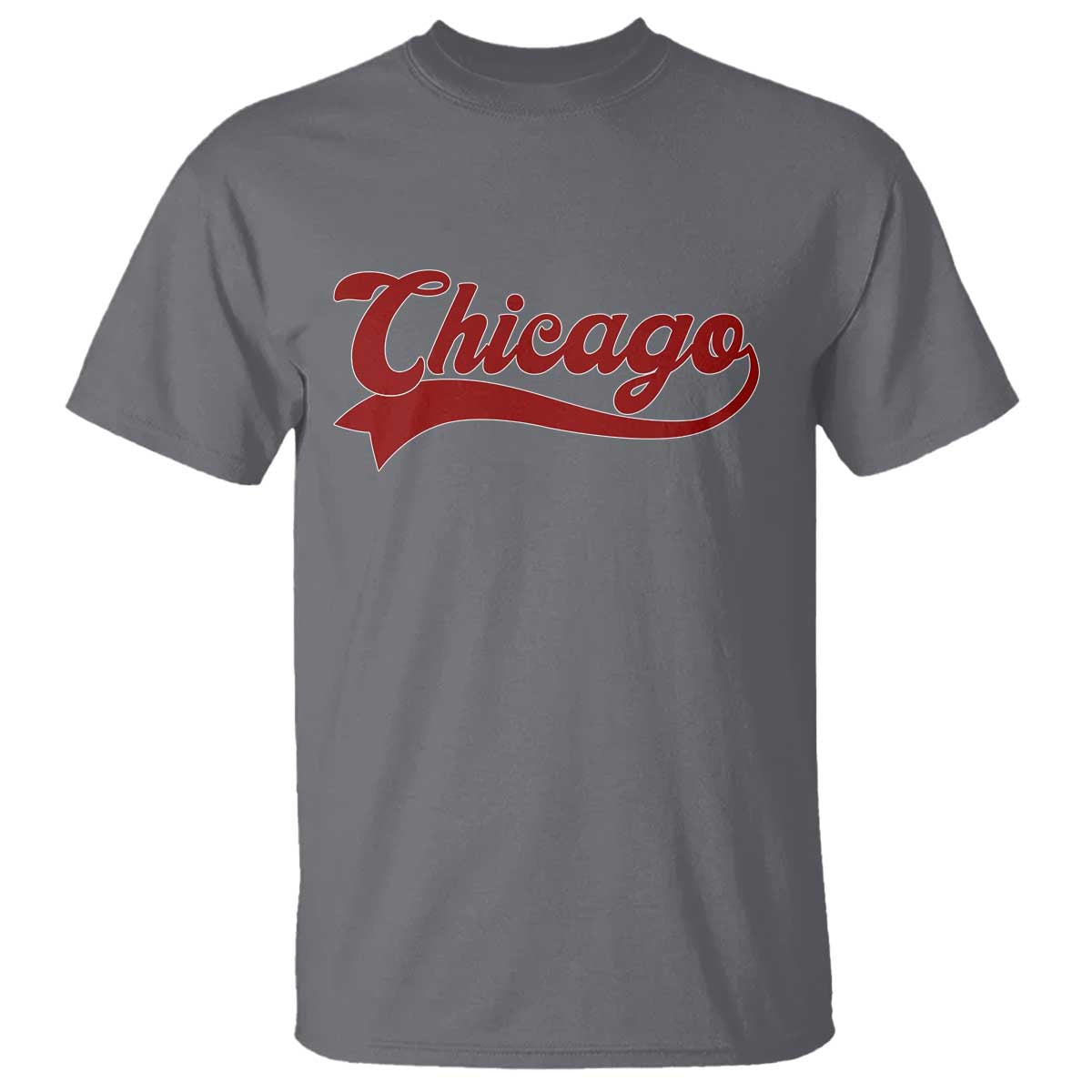 Retro Chicago T Shirt Varsity Script Vintage Sports Jersey Style 80s 90s TS10 Charcoal Print Your Wear