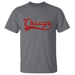 Retro Chicago T Shirt Varsity Script Vintage Sports Jersey Style 80s 90s TS10 Charcoal Print Your Wear