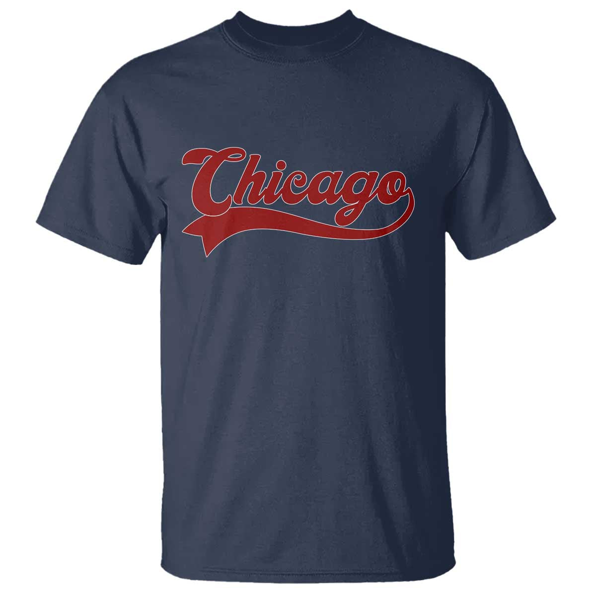 Retro Chicago T Shirt Varsity Script Vintage Sports Jersey Style 80s 90s TS10 Navy Print Your Wear