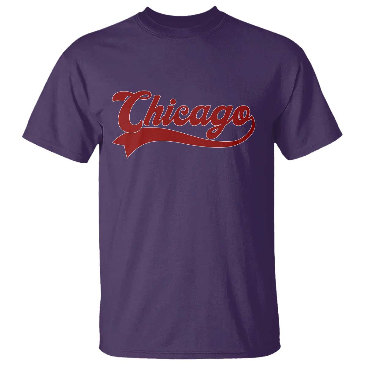 Retro Chicago T Shirt Varsity Script Vintage Sports Jersey Style 80s 90s TS10 Purple Print Your Wear