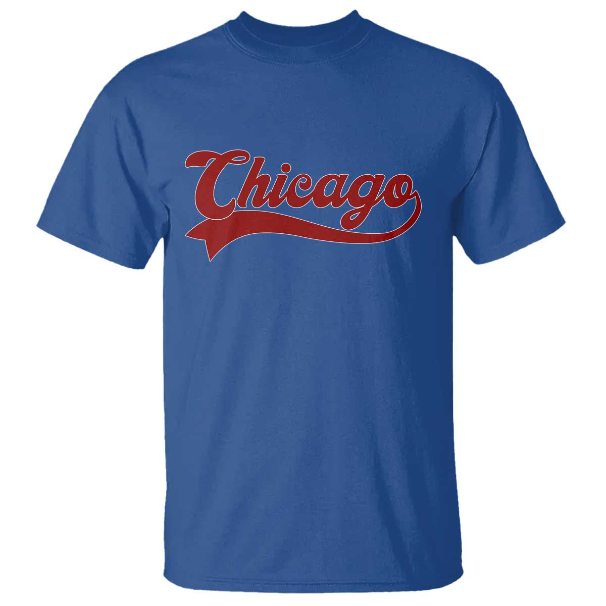 Retro Chicago T Shirt Varsity Script Vintage Sports Jersey Style 80s 90s TS10 Royal Blue Print Your Wear